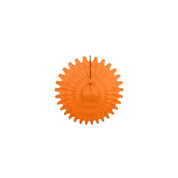Orange Honeycomb 18" Tissue Fan Decoration