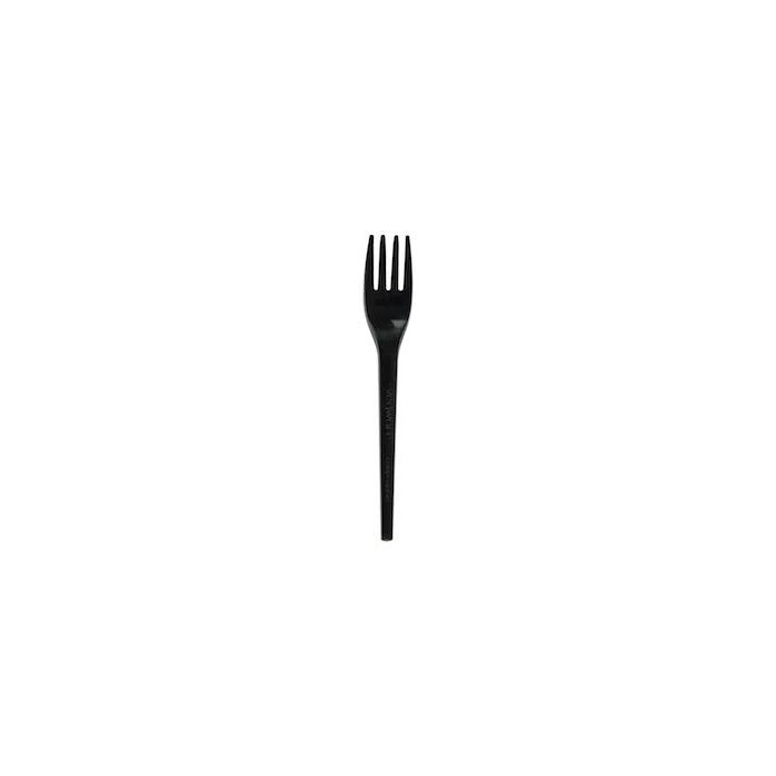 Compostable Black CPLA 6.5 inch Fork - Pack of 50 