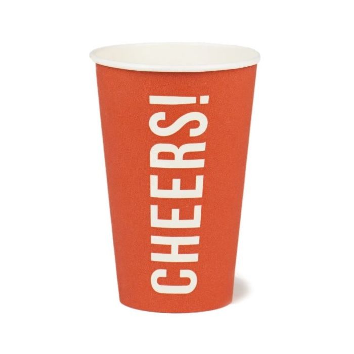 Cheers Recyclable Large Red Paper Cups-pack of 8