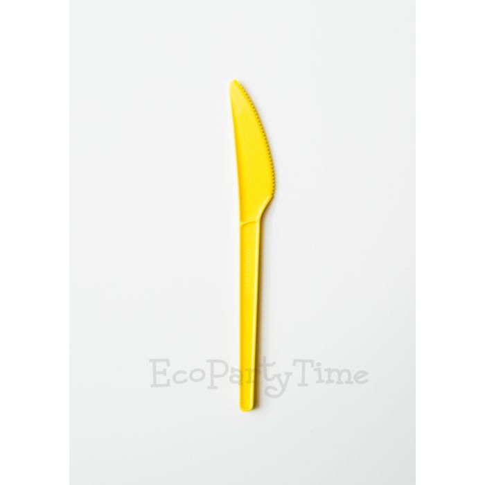 Yellow Compostable PLA 6 inch Knives - Pack of 50