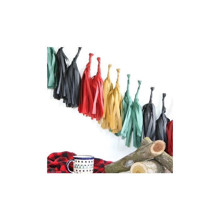 Fireside Tissue Paper Tassel Garland - 6' Long