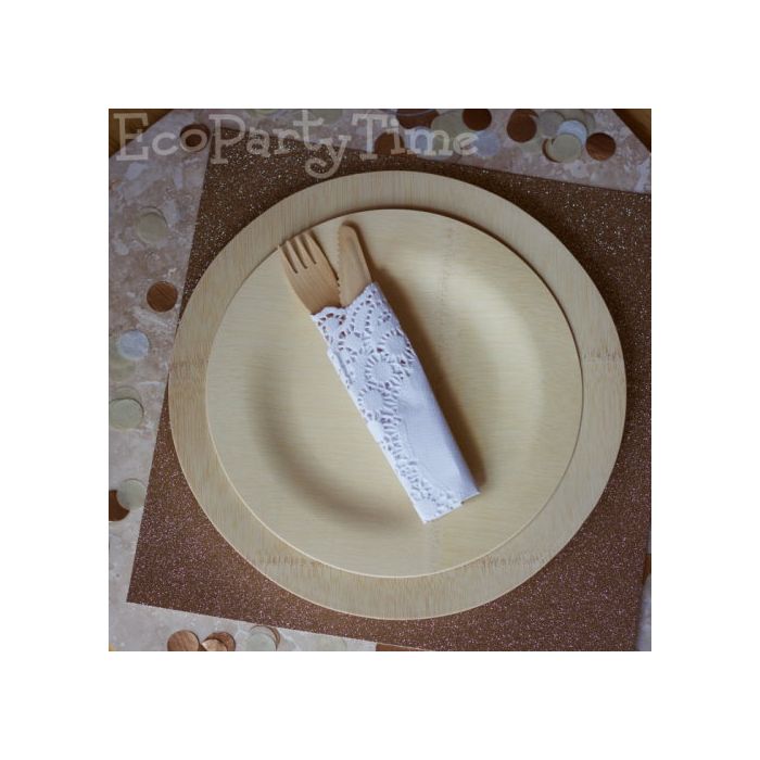 Bamboo Veneerware 11" Round Plates-Set of 25 per package