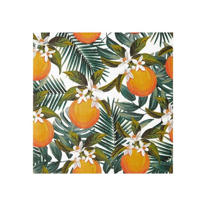Tropical Palm and Orange Recyclable Paper Napkins-set of 20