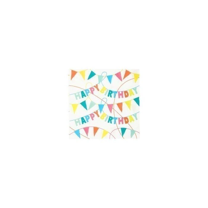 Rainbow Happy Birthday Recyclable Paper Napkins-set of 20