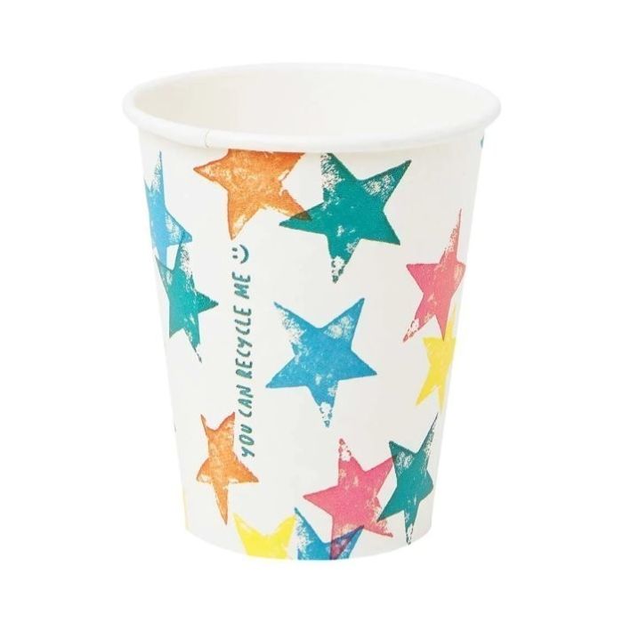 Rainbow Star Recyclable Paper Cups-pack of 8