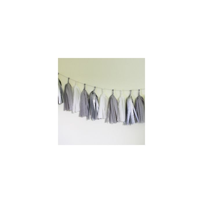 Sterling Tissue Paper Tassel Garland - 6' Long