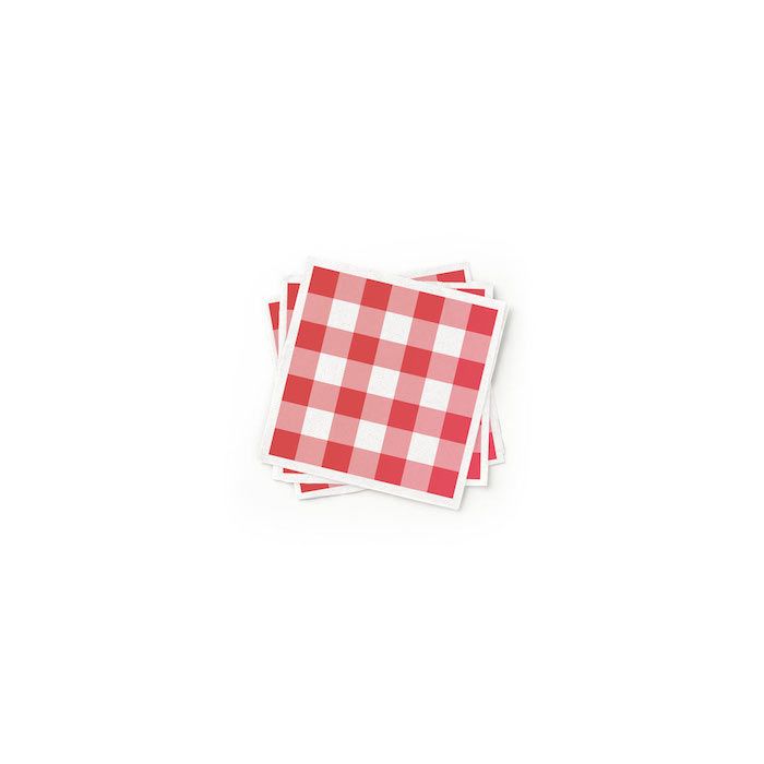 Recycled Red Patterned Cocktail Napkins - Pack of 200