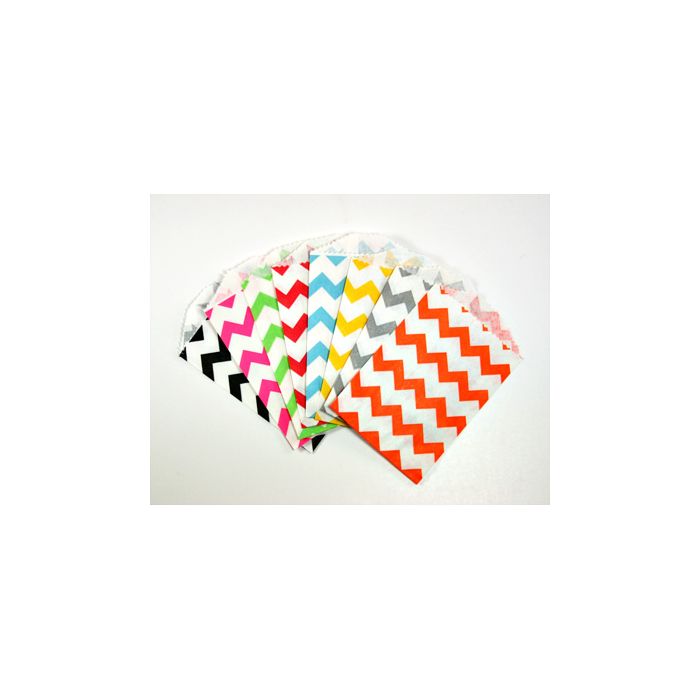 Chevron Little Paper Bags - Available in Multiple Colors