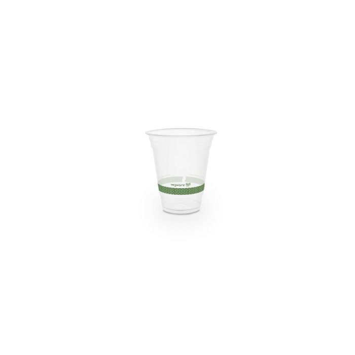 Compostable 12oz Cold Cup with Green Stripe - Pack of 50