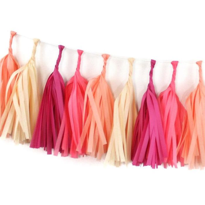 Macaron Tissue Paper Tassel Garland - 6'