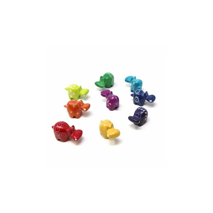 Handmade Soapstone Hippos-Set of 5