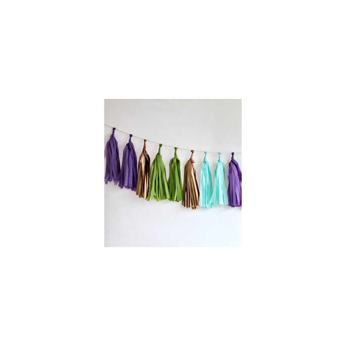 Orchid Tissue Paper Tassel Garland - 6' Long-