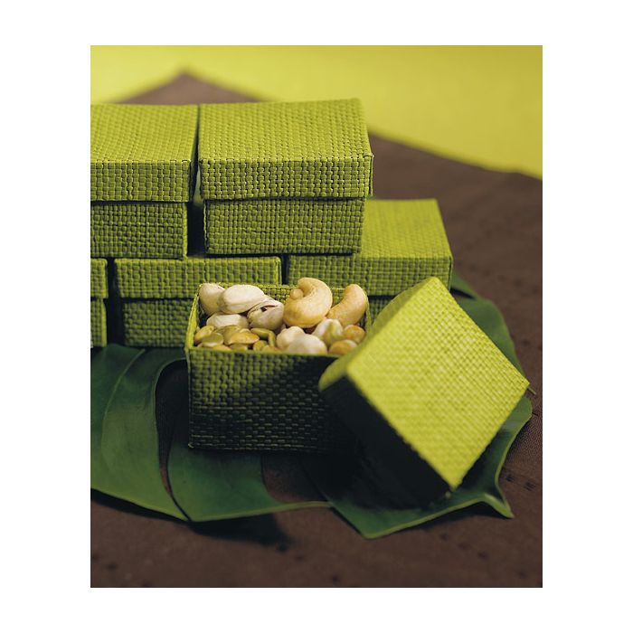 Organic Green Two Piece Woven Favor Boxes - Set of 6 - as low as $5.98