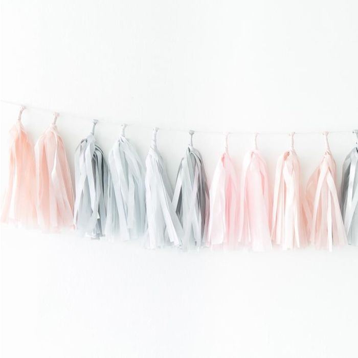 Pink Quartz Tissue Paper Tassel Garland - 6'