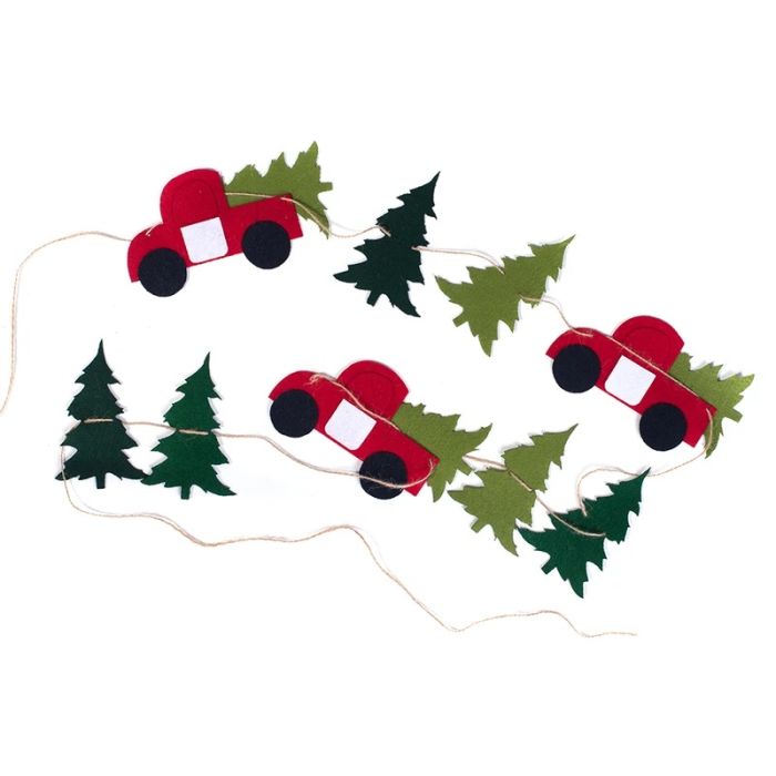 Truck and Trees Felt Garland - 7ft long