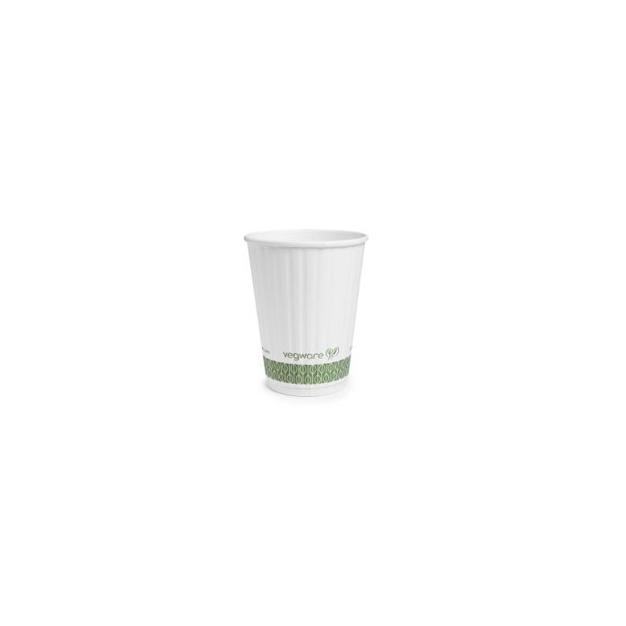 Compostable 12oz White Hot Double Wall Cup - Pack of 25