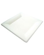 Compostable Bagasse 6" White Square Plate - Pack of 50