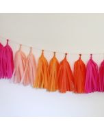 Bright Tissue Paper Tassel Garland - 6' Long