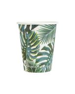 Tropical Palm Leaf Recyclable Paper Cups-pack of 8