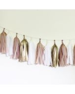 Golden Tissue Paper Tassel Garland - 6' Long