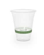 Compostable 12oz Cold Cup with Green Stripe - Pack of 50