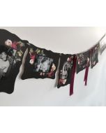 Black with Floral Frame Garland