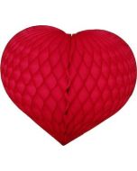 Red Honeycomb Tissue Heart Decoration - Multiple Sizes Available