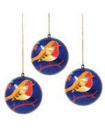 Handpainted Birds on a Branch Ornaments