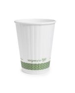 Compostable 12oz White Hot Double Wall Cup - Pack of 25