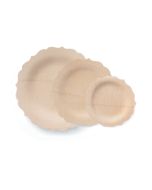 Bamboo Veneerware Fancy Round Plates-Set of 25 per package