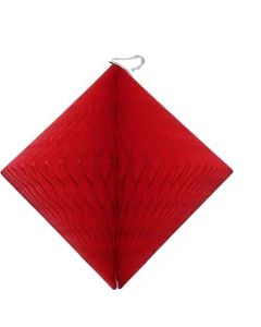 Red Honeycomb 12" Tissue Diamond Decoration