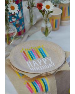 Happy Birthday Recycled Paper Dinner Plates