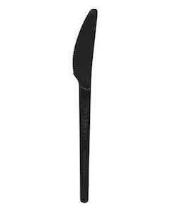 Compostable Black CPLA 6.5 Knife - Pack of 50
