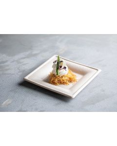 Square Natural/Brown Sugarcane Plate - 6 in. - Pack of 125
