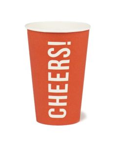 Cheers Recyclable Large Red Paper Cups-pack of 8