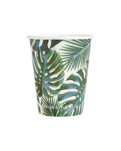 Tropical Palm Leaf Recyclable Paper Cups-pack of 8