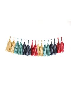 Fireside Tissue Paper Tassel Garland - 6' Long