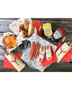 Hamburger Gift Wrap or Grub Paper- Set of 12 sheets