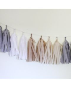 Natural Tissue Paper Tassel Garland - 6' Long