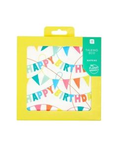 Rainbow Happy Birthday Recyclable Paper Napkins-set of 20