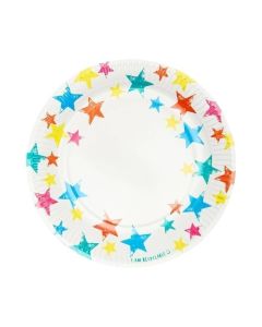 Rainbow Star Dinner Recyclable 12 Paper Plates