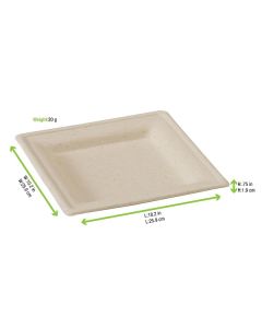 Square Brown Sugarcane Plate - 10 in. - Pack of 125