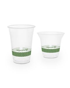 Compostable 12oz Cold Cup with Green Stripe - Pack of 50