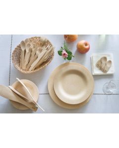 Bambu All Occasion Veneerware 7" Round Plate (Set of 25 per package)