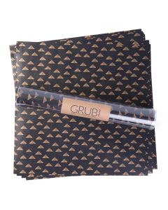 Black And Gold Gift Wrap or Grub Paper - Set of 12 sheets