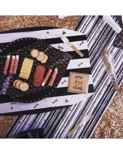 Black And Gold Gift Wrap or Grub Paper - Set of 12 sheets
