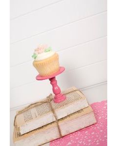 Mini Wooden Cupcake Stand - Bright Pink-only 1 available