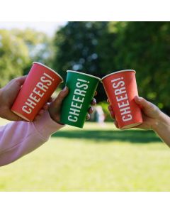 Cheers Recyclable Large Green Paper Cups-pack of 8