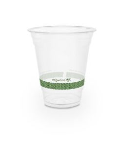 Compostable 12oz Cold Cup with Green Stripe - Pack of 50
