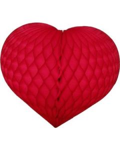 Red Honeycomb Tissue Heart Decoration - Multiple Sizes Available